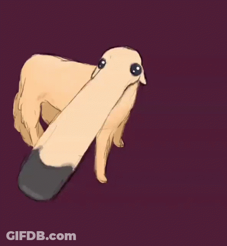 A Drawing Of A Dog With A Large Nose GIF
