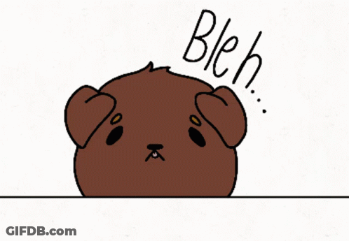 A Drawing Of A Dog With The Word Bleh Written On It GIF
