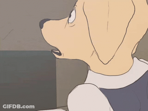 A Drawing Of A Dog With The Word Yogi Written On The Bottom GIF