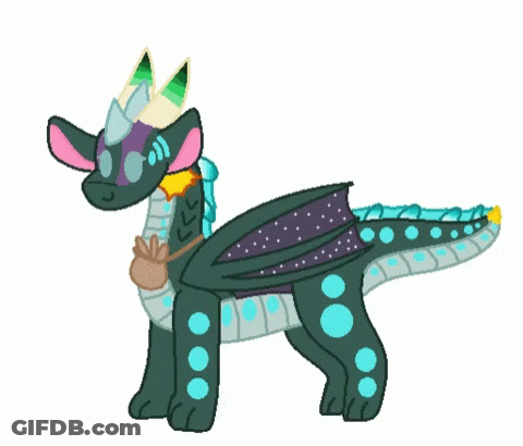 A Drawing Of A Dragon With A Purple Wing GIF
