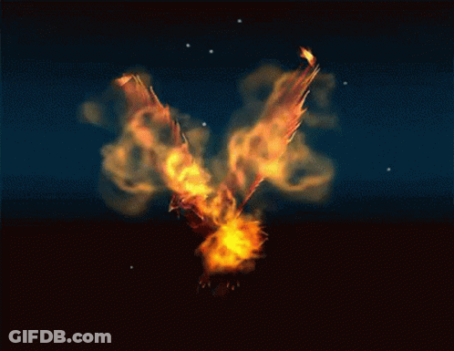 A Drawing Of A Dragon With Flames Coming Out Of It 'S Mouth GIF