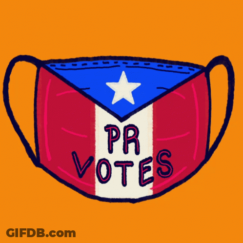 A Drawing Of A Face Mask With The Words Pr Votes Written On It GIF