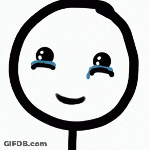 A Drawing Of A Face With A Tear Coming Out Of It GIF
