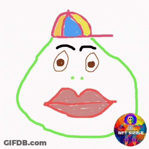 A Drawing Of A Face With The Word Yo On Top Of It GIF
