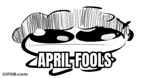 A Drawing Of A Face With The Words April Fools GIF