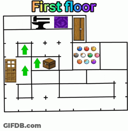 A Drawing Of A First Floor Of A House GIF