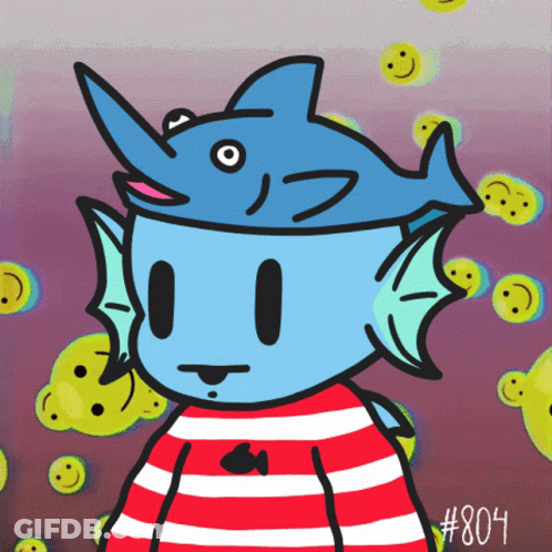A Drawing Of A Fish With The Number 804 On The Bottom Right GIF