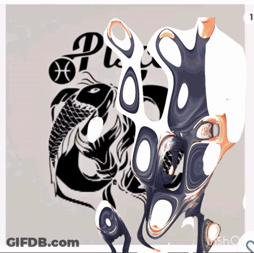 A Drawing Of A Fish With The Word Pisces In The Background GIF