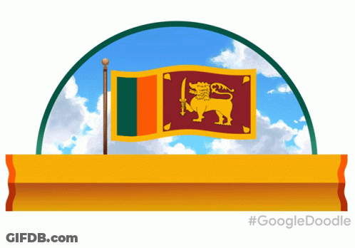 A Drawing Of A Flag With A Lion And Sword On It GIF