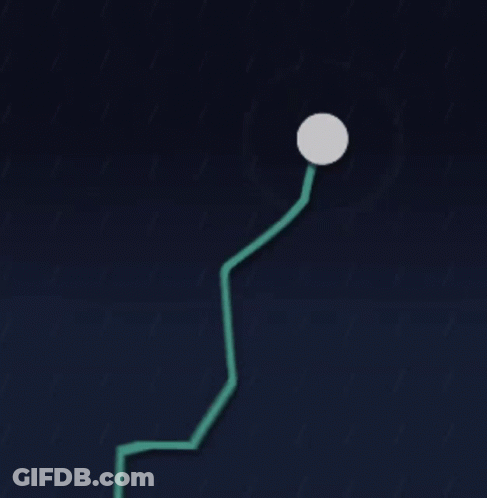 A Drawing Of A Flower With A Green Stem And A Circle In The Middle GIF