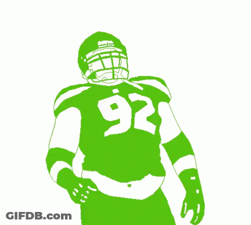 A Drawing Of A Football Player Wearing The Number 92 GIF