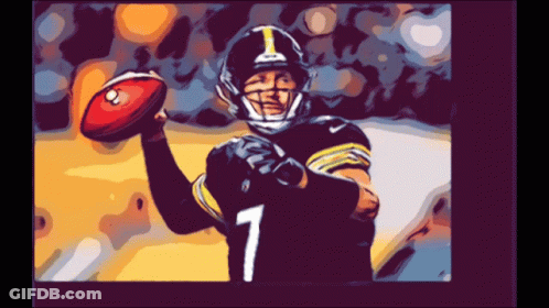 A Drawing Of A Football Player With The Number 1 GIF