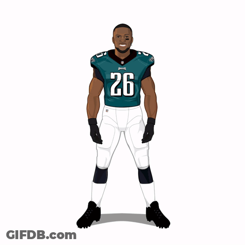 A Drawing Of A Football Player With The Number 26 On His Shirt GIF
