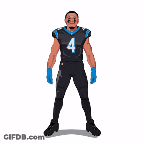 A Drawing Of A Football Player With The Number 4 On His Jersey GIF