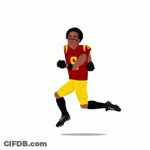 A Drawing Of A Football Player With The Number 8 On His Jersey GIF