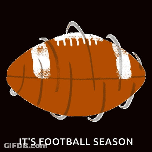 A Drawing Of A Football With The Words " It 'S Football Season " Underneath It GIF