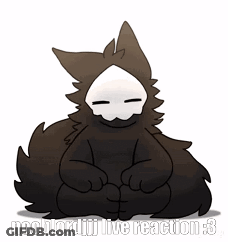 A Drawing Of A Furry Animal With The Words Nooblordijj Live Reaction 3 GIF