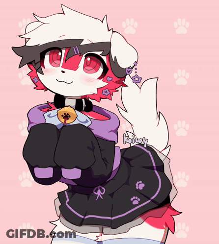 A Drawing Of A Furry Character With The Word Kizzy On The Bottom GIF