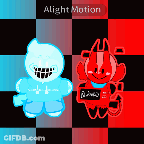 A Drawing Of A Ghost And A Devil With The Words Alight Motion On The Bottom GIF