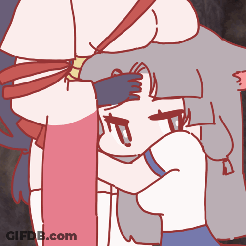 A Drawing Of A Girl Covering Her Face With Her Hands GIF