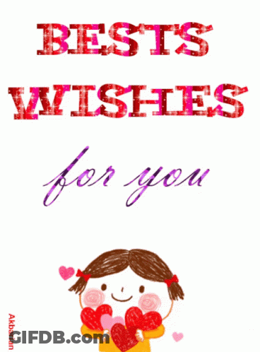 Girl Holding Hearts Wishing You Best GIF