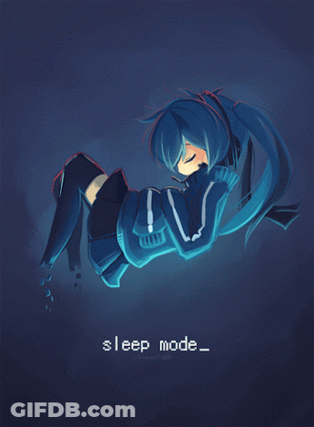 A Drawing Of A Girl Laying Down With The Word Sleep Mode Below Her GIF