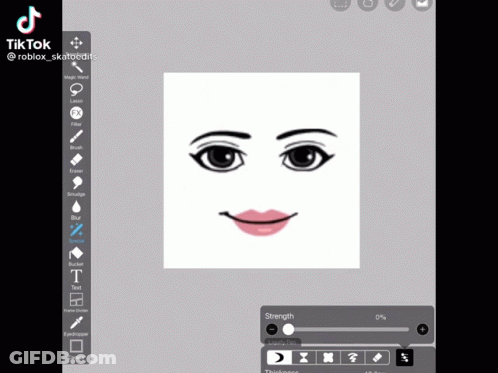 A Drawing Of A Girl 'S Face Is Being Created On A Tiktok App GIF