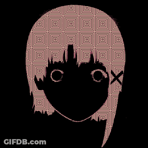 A Drawing Of A Girl 'S Face With A Pattern On It GIF