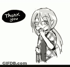 A Drawing Of A Girl Saying Thank You GIF