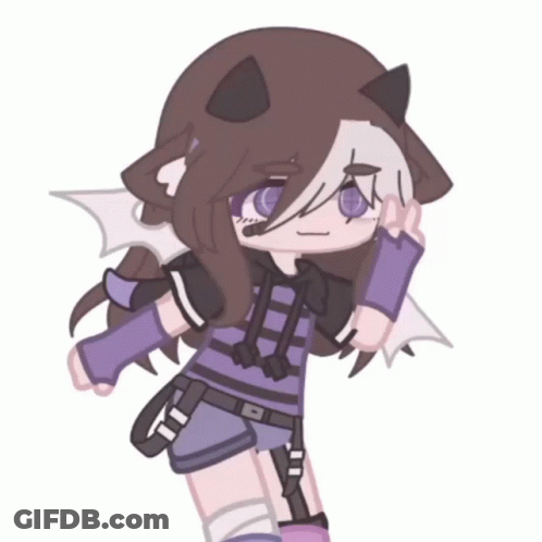 A Drawing Of A Girl Wearing A Purple Outfit GIF