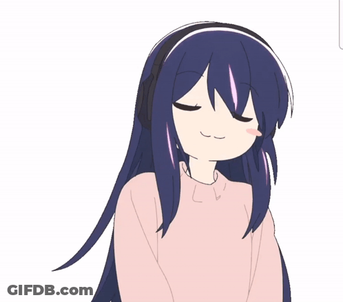 A Drawing Of A Girl Wearing Headphones And A Pink Shirt GIF