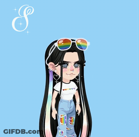 A Drawing Of A Girl Wearing Sunglasses And A Shirt That Says Signing Out GIF