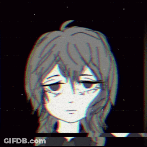 A Drawing Of A Girl With A Black Background GIF