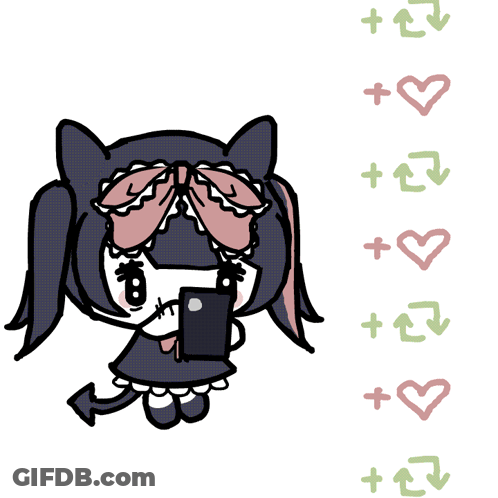A Drawing Of A Girl With A Bow On Her Head Is Surrounded By Hearts And Arrows GIF
