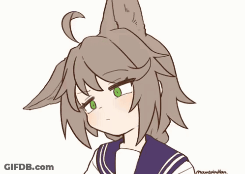 A Drawing Of A Girl With A Bunny Ear And The Name Mountwinton On The Bottom Left GIF