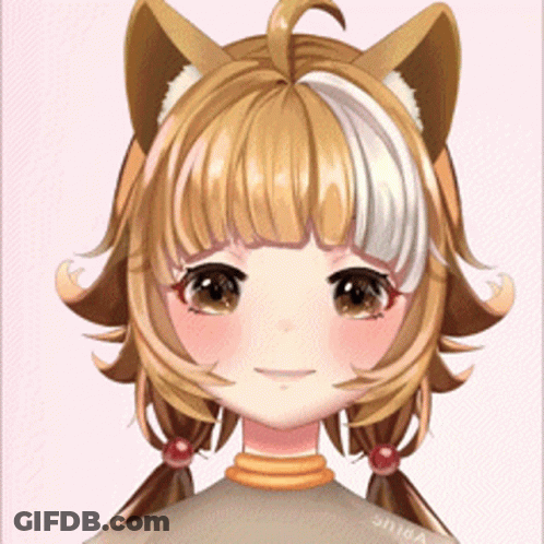 A Drawing Of A Girl With A Cat Ear GIF