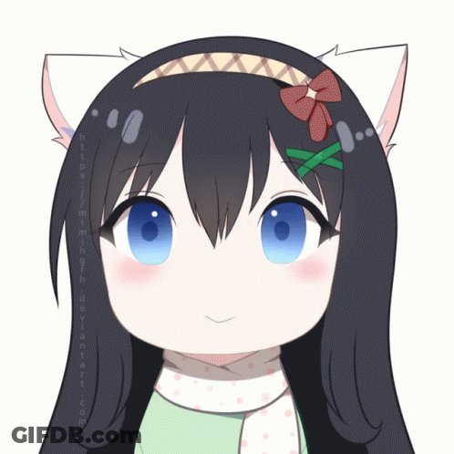 A Drawing Of A Girl With A Cat Ear And A Star In Her Eye GIF