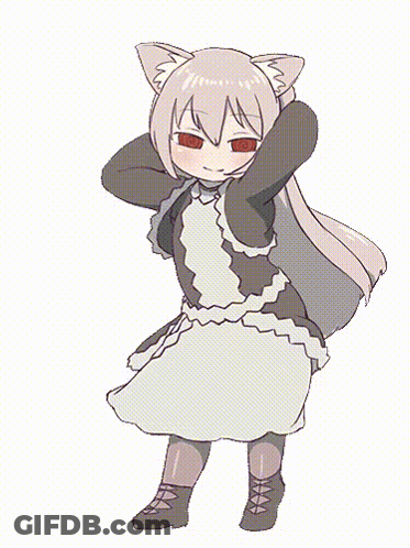 A Drawing Of A Girl With A Cat Ear On Her Head GIF