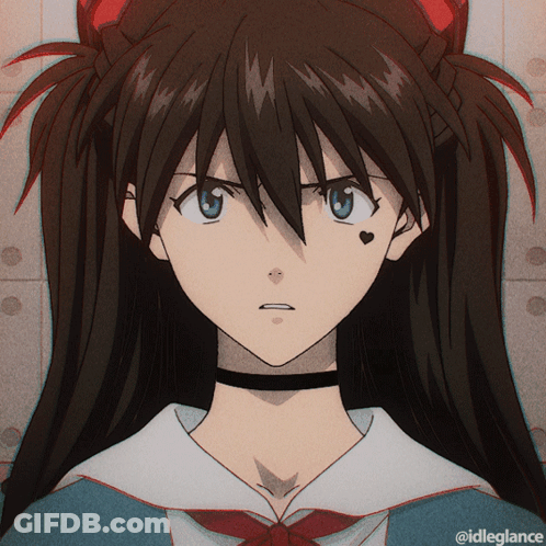 A Drawing Of A Girl With A Choker And A Heart On Her Face GIF