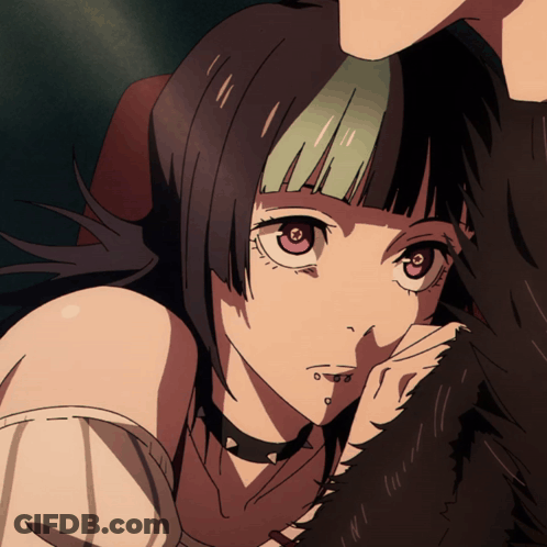 A Drawing Of A Girl With A Choker On GIF