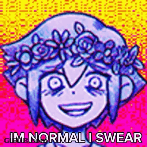 A Drawing Of A Girl With A Flower Crown On Her Head . GIF