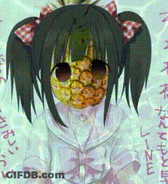 A Drawing Of A Girl With A Pineapple Face GIF