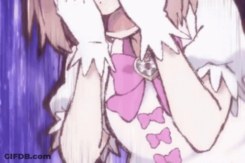 A Drawing Of A Girl With A Pink Bow GIF
