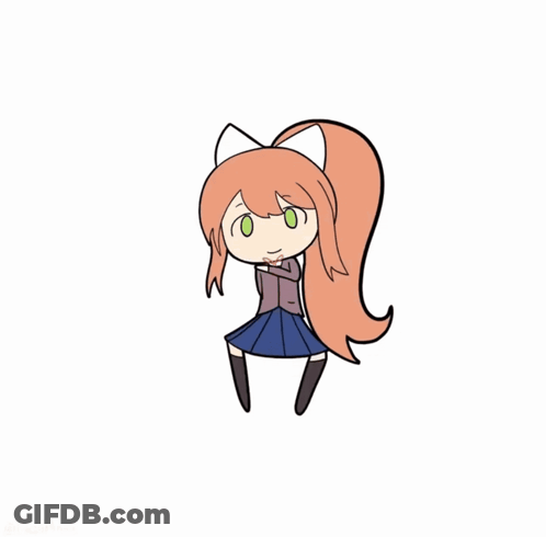 A Drawing Of A Girl With A Ponytail And Green Eyes GIF
