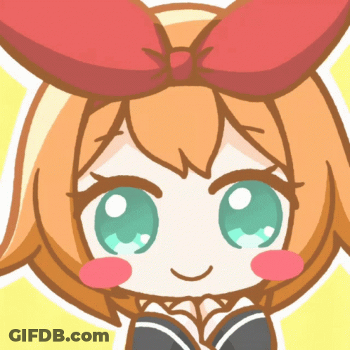 A Drawing Of A Girl With A Red Bow On Her Head GIF