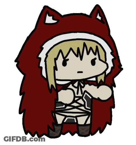 A Drawing Of A Girl With A Red Cape GIF