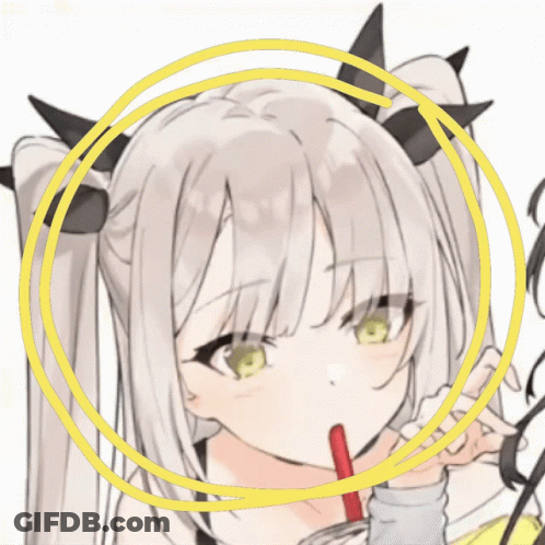 A Drawing Of A Girl With A Red Straw In Her Mouth GIF