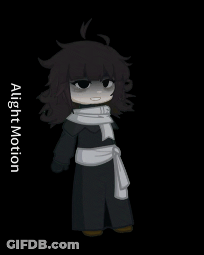A Drawing Of A Girl With A Scarf Around Her Neck And The Words Alight Motion On The Bottom Right GIF