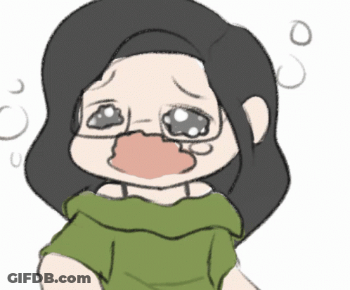 A Drawing Of A Girl With Glasses And A Green Shirt GIF