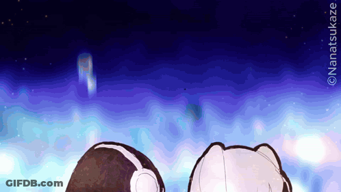 A Drawing Of A Girl With Headphones And The Name Nanatsukaze GIF